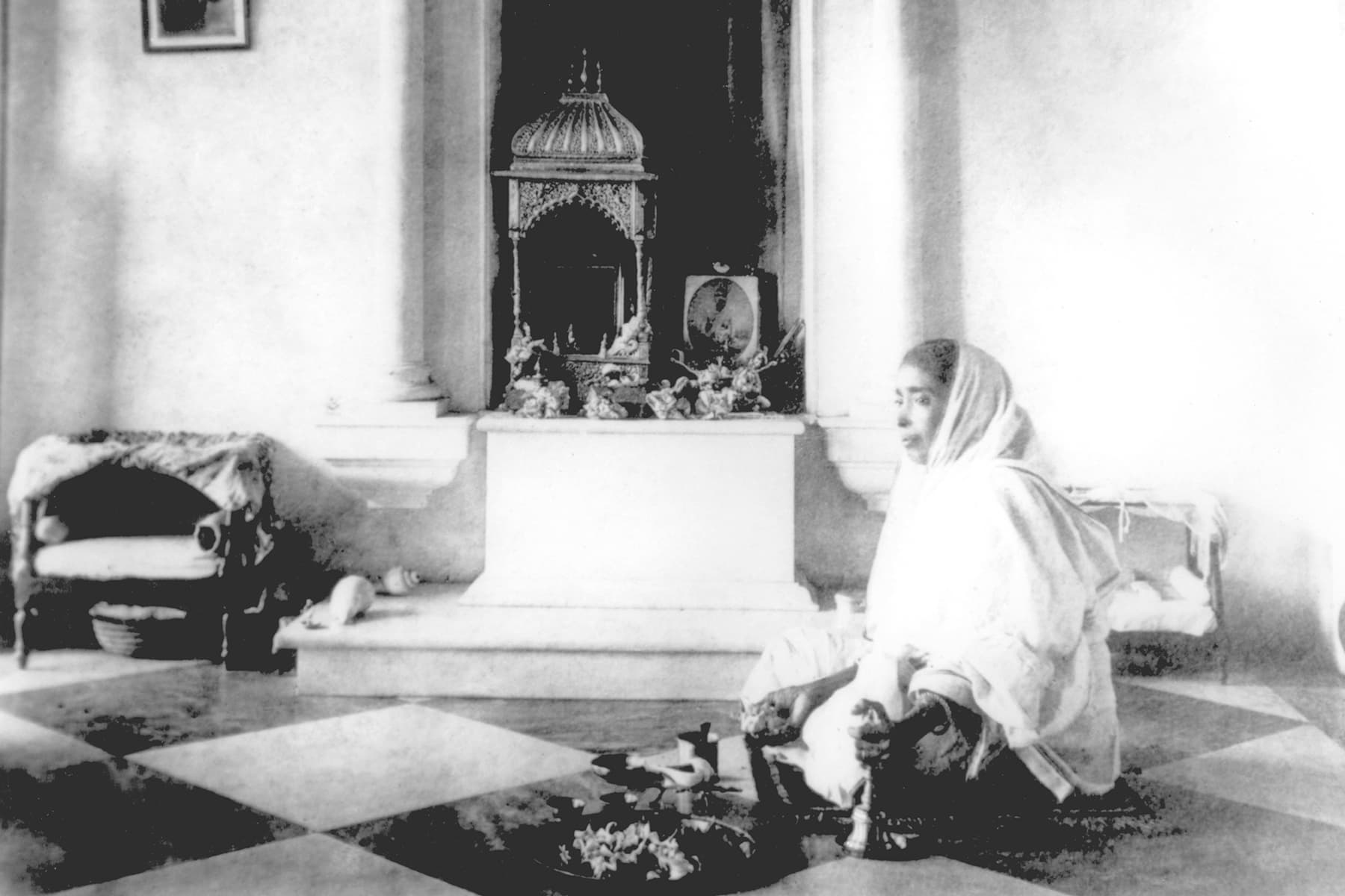 The Holy Mother's shrine room at Udbodhan, worshipped daily.