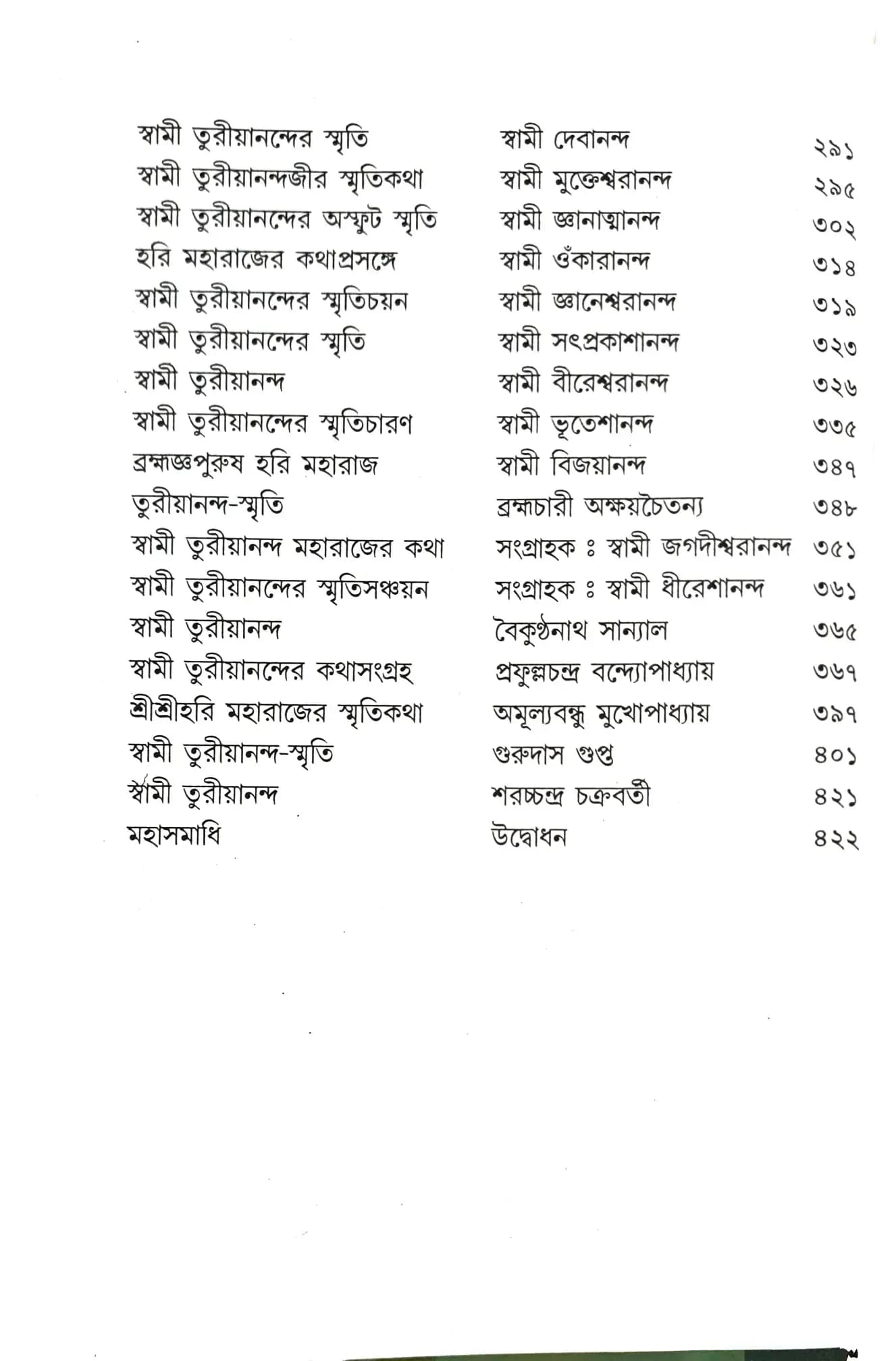 স্বামী তুরীয়ানন্দের স্মৃতিকথা