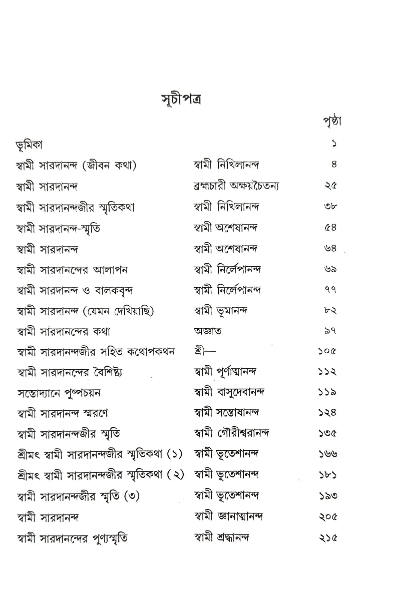 স্বামী সারদানন্দের স্মৃতিকথা